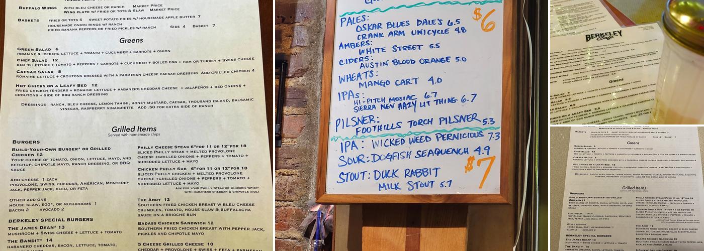 Berkeley Cafe Menu
