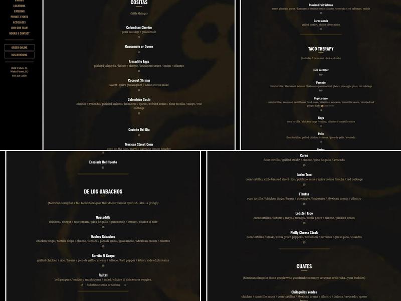 Gonza Tacos Y Tequila Menu