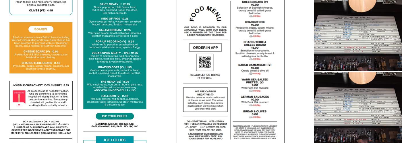 BrewDog Aberdeen Menu