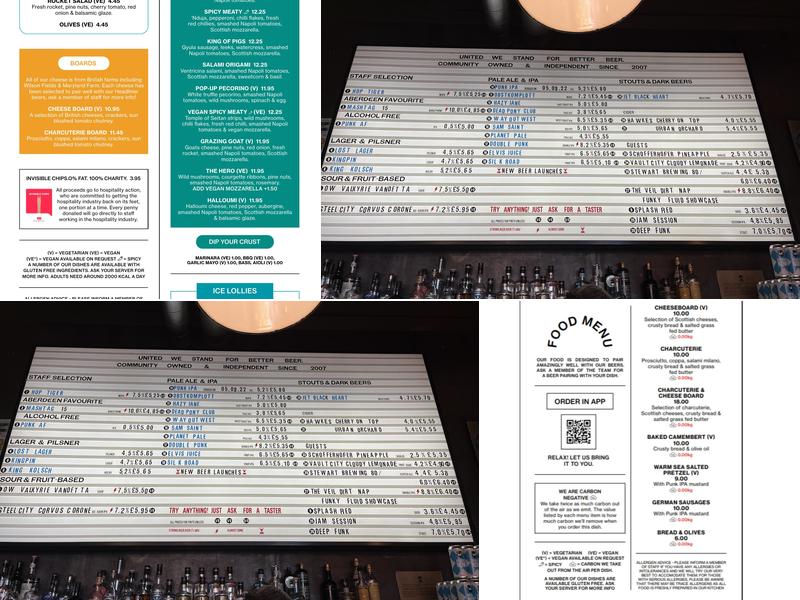 BrewDog Aberdeen Menu