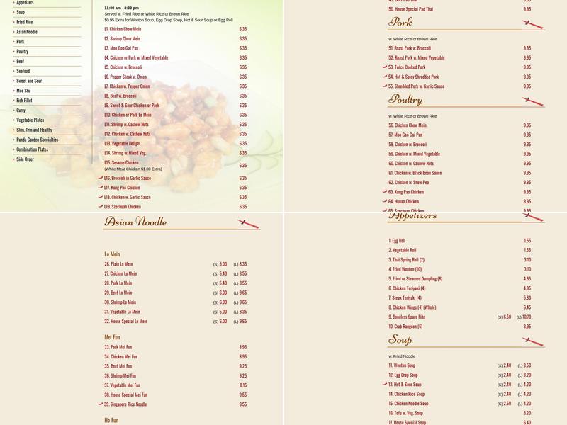 Panda Garden Menu