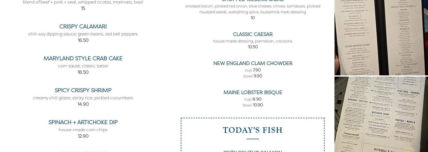 Mitchell's Fish Market Menu
