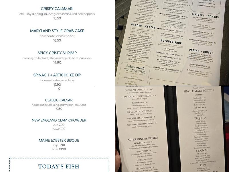 Mitchell's Fish Market Menu