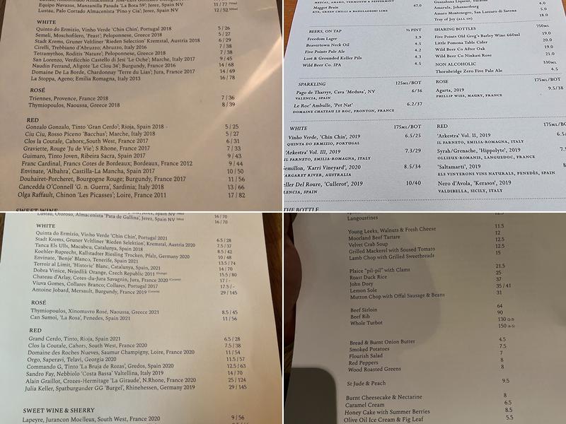 BRAT Restaurant Menu