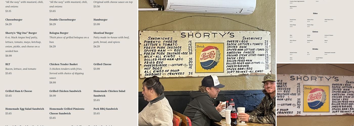 Shorty's Famous Hot Dogs Menu