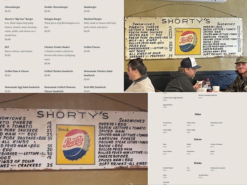 Shorty's Famous Hot Dogs Menu
