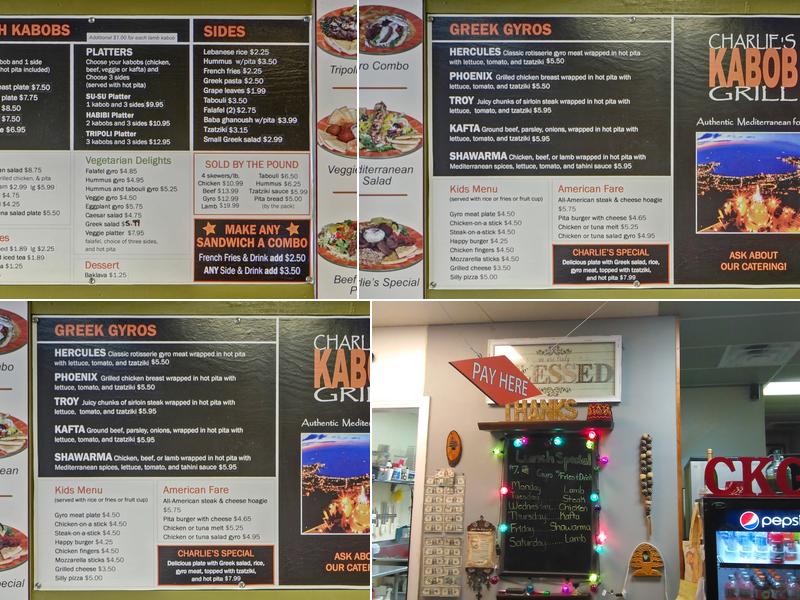 Charlie's Kabob Grill Menu