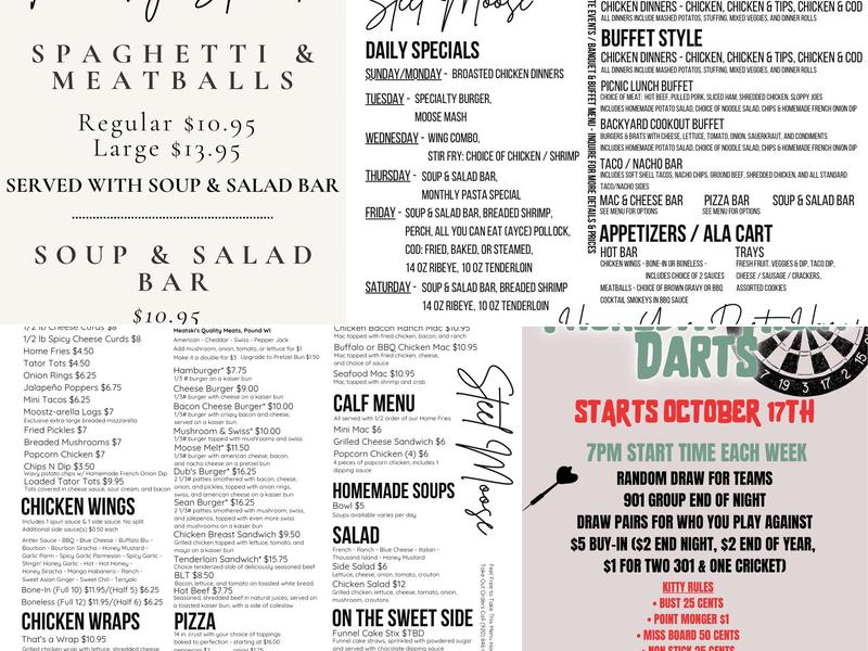 Steel Moose Bar & Grill Menu