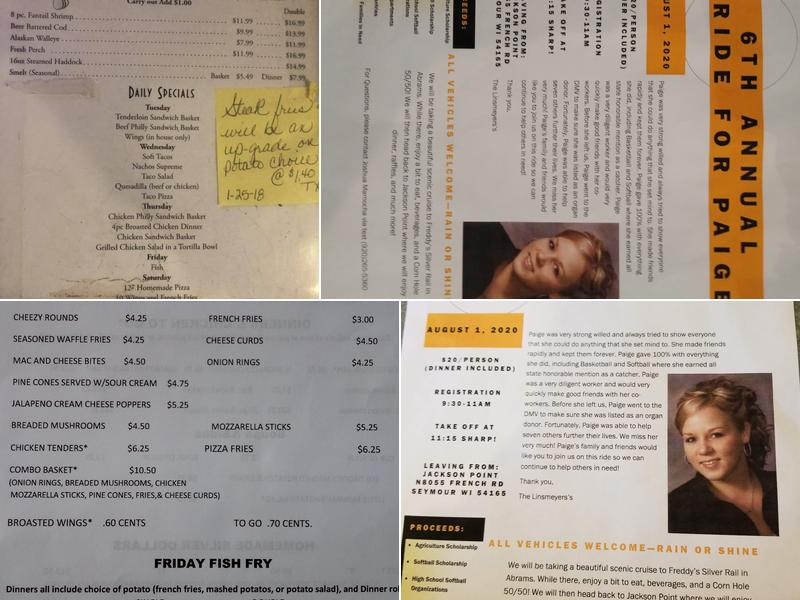 Freddy's Silver Rail Bar & Grill Menu