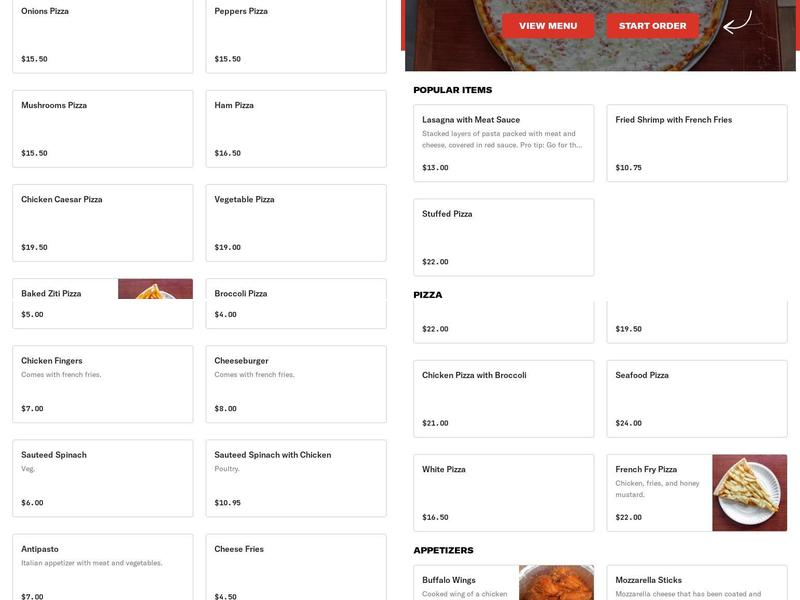 Giovanni Pizza Pasta & Grill Menu