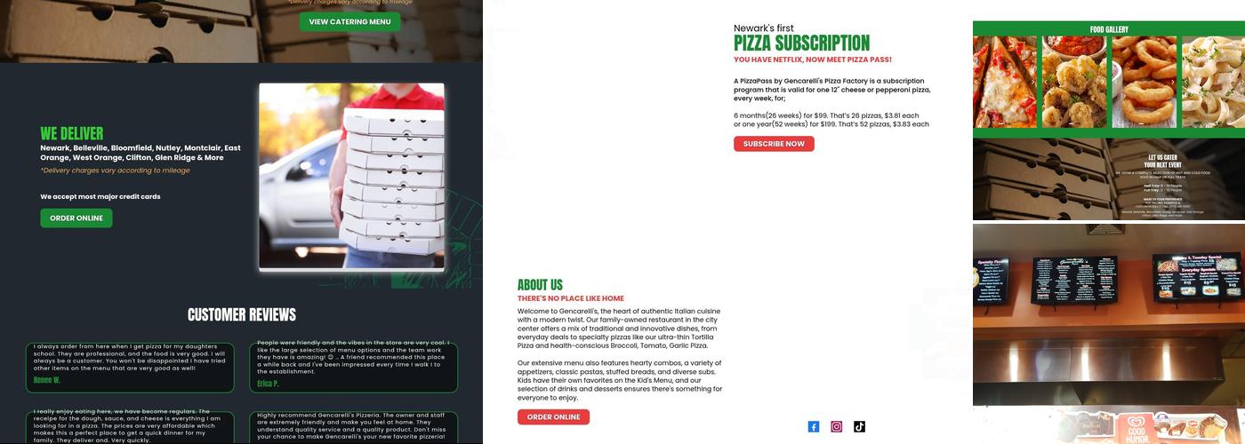 Gencarelli's Pizza Factory Menu