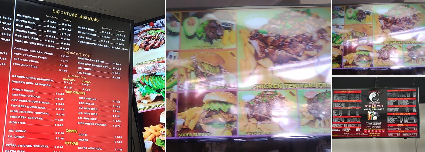 Teriyaki Bowl & Burger Menu