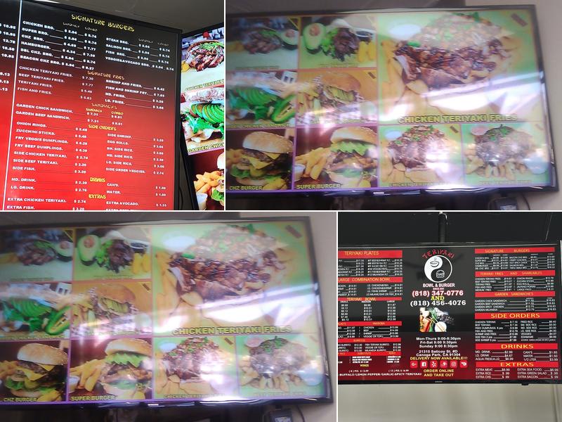 Teriyaki Bowl & Burger Menu