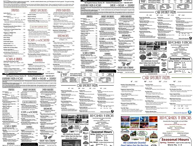 Brothers Three Menu