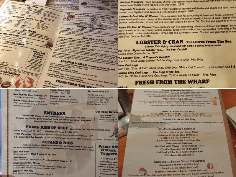 Captain John's Restaurant Menu