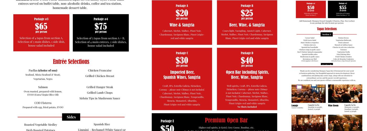 Mompou Tapas Bar & Restaurant Menu