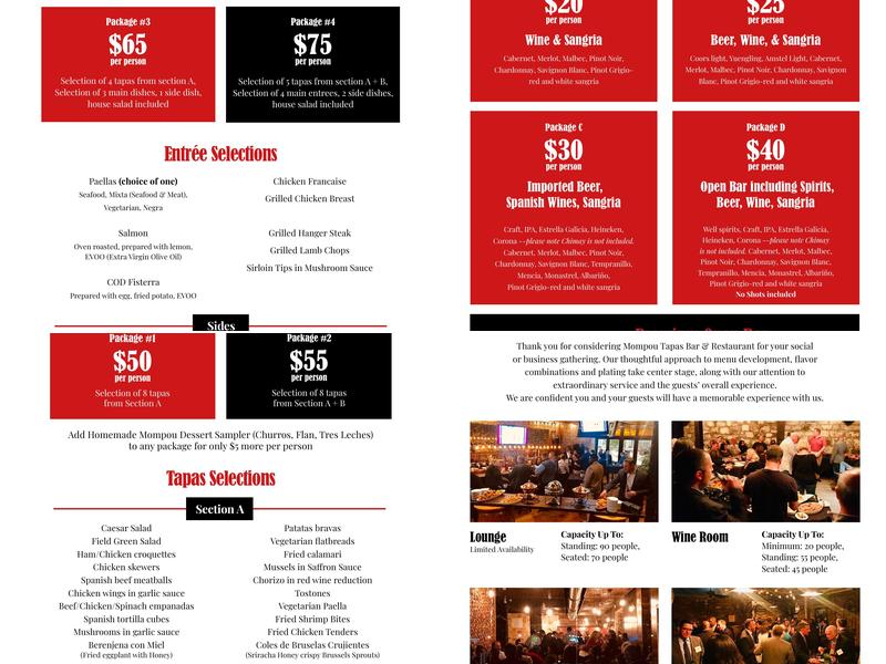 Mompou Tapas Bar & Restaurant Menu