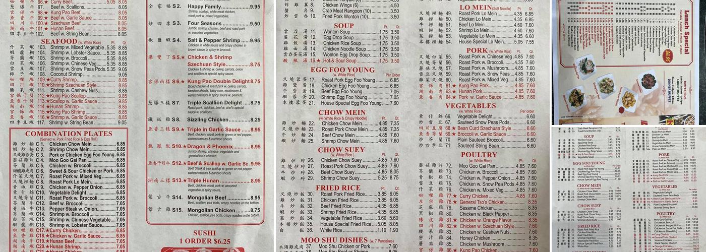 King's Buffet Menu
