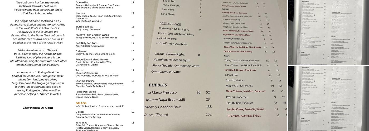 Ironbound Menu