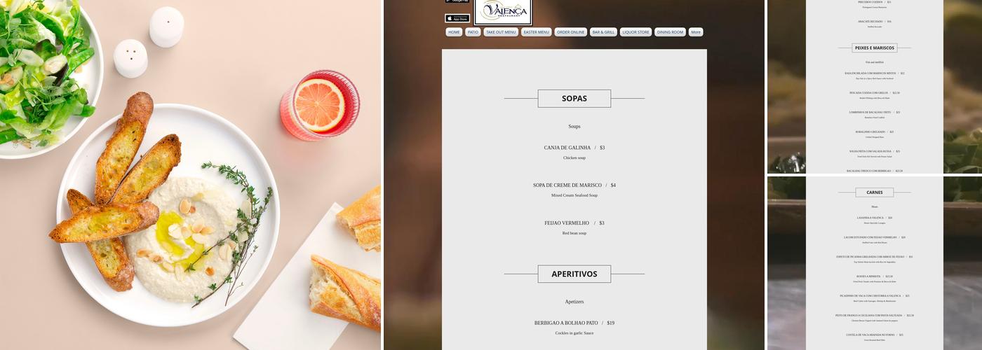 Valenca Restaurant Menu