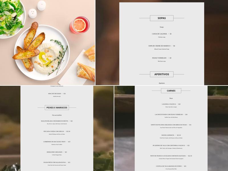 Valenca Restaurant Menu