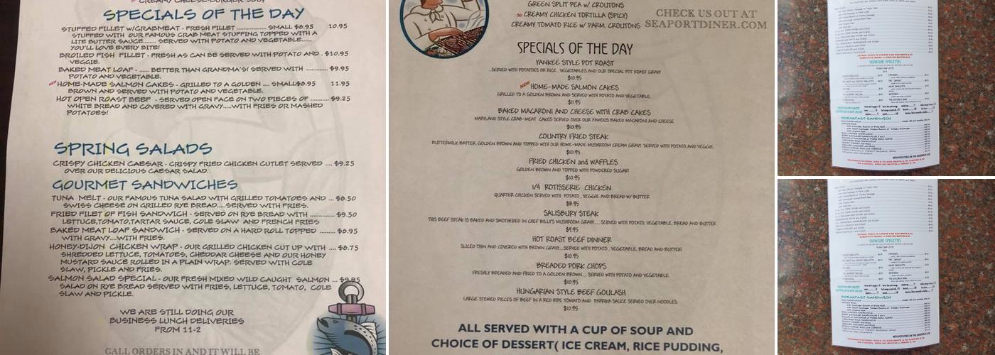 Seaport Diner Menu
