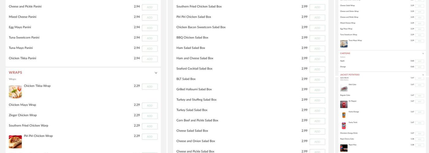 Riverside Baguette Company Menu