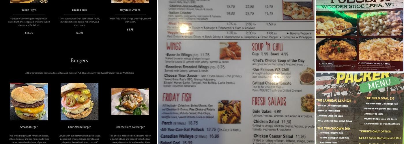 Wooden Shoe Bar & Grill Menu