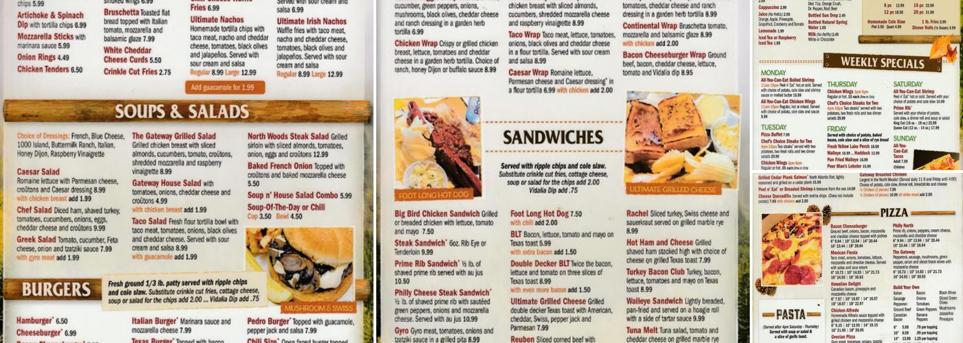 Gateway Bar and Grill Menu