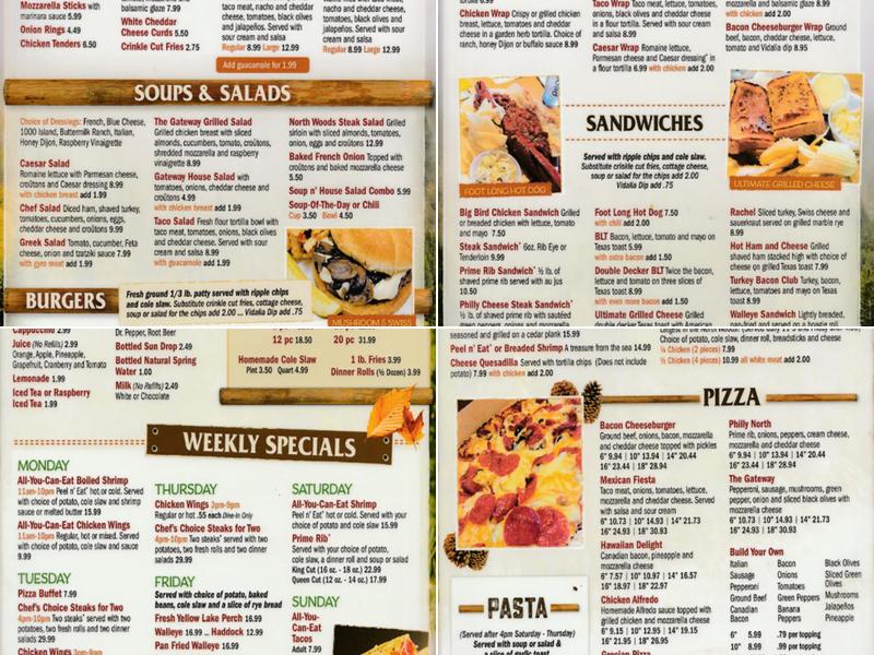 Gateway Bar and Grill Menu