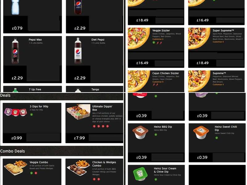 Pizza Hut Delivery Menu
