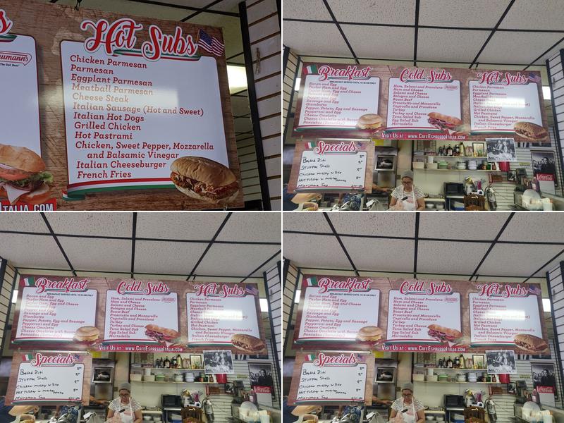 Caffè Espresso Italia Menu