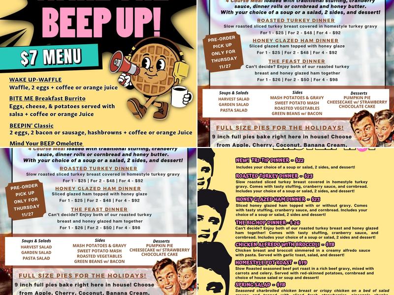 Beeps Diner Menu