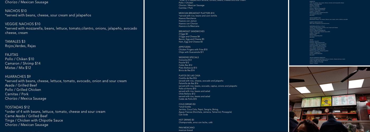 Mi Mariachi Menu