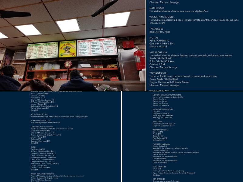 Mi Mariachi Menu