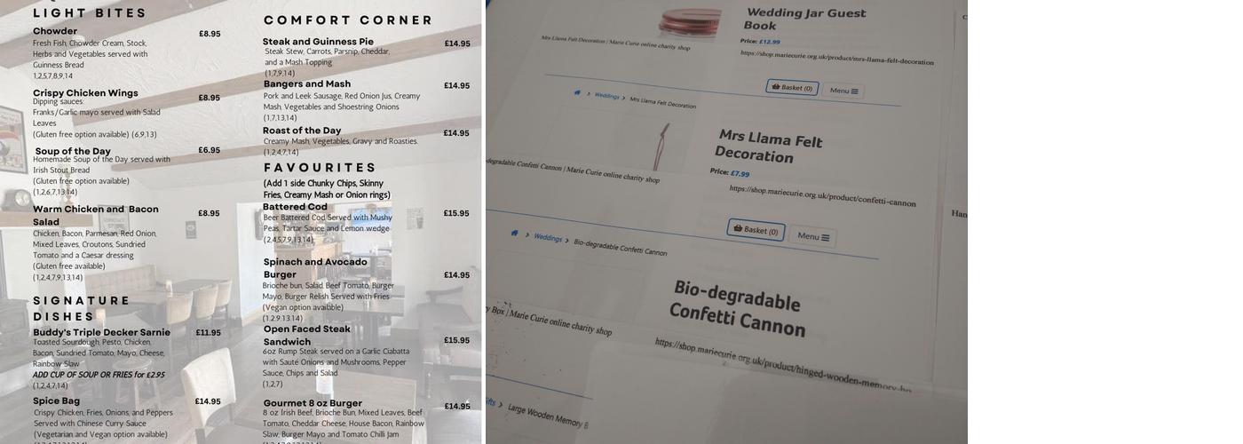 Rossharbour Resort Menu