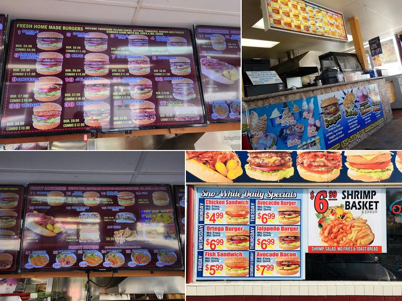 Sno-White Drive In Menu