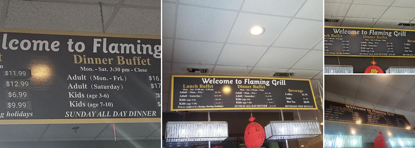 Flaming Grill & Supreme Buffet Menu