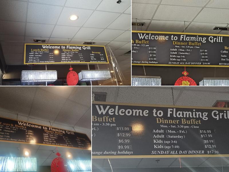 Flaming Grill & Supreme Buffet Menu