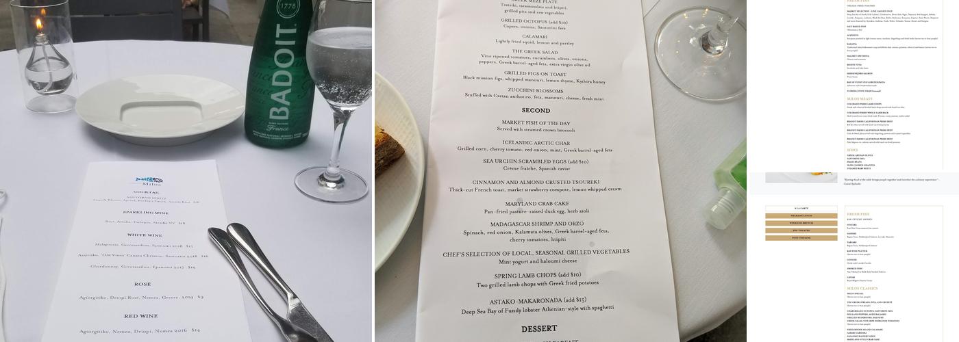 estiatorio Milos Midtown Menu