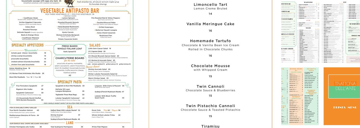 Trattoria Dell'Arte Menu