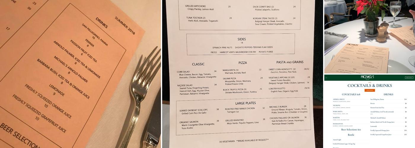 Michael's New York Menu