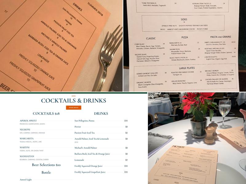 Michael's New York Menu