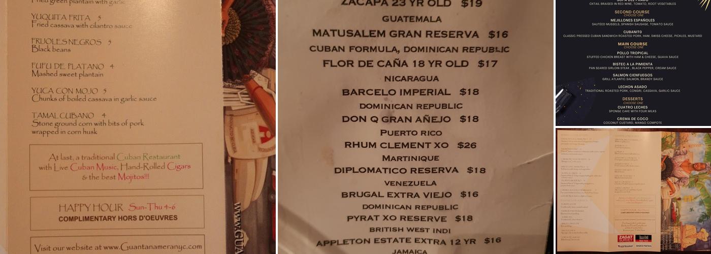 Guantanamera Menu