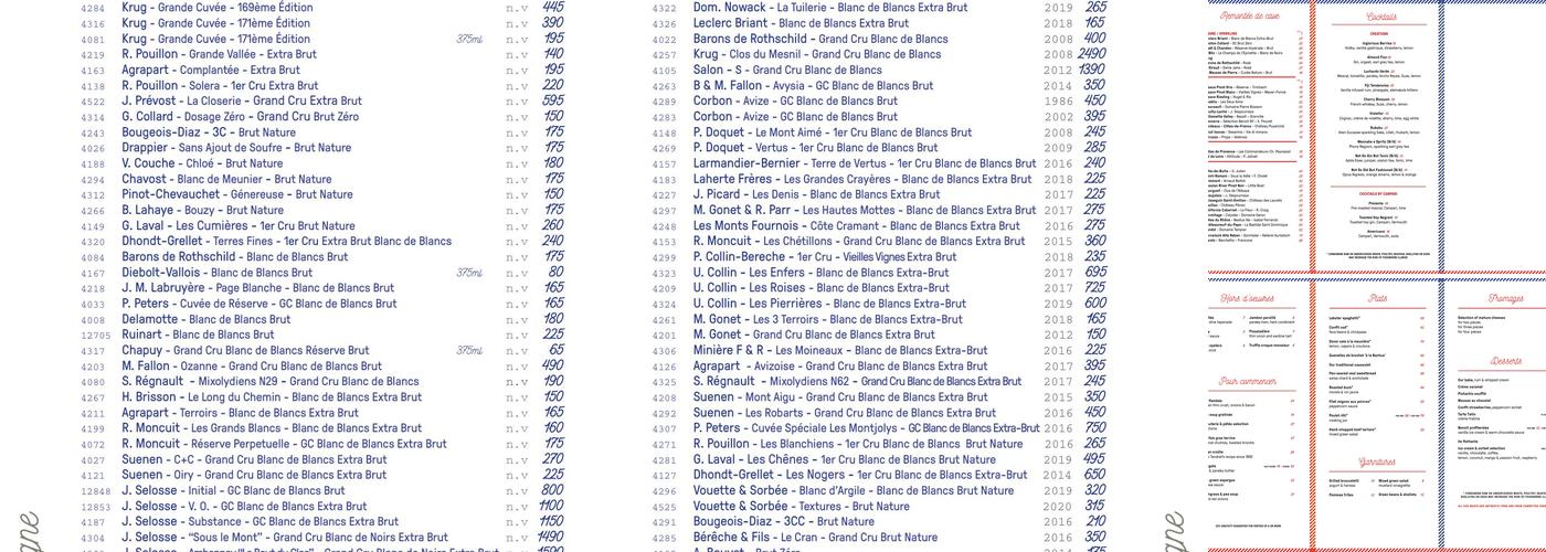 Benoit New York Menu