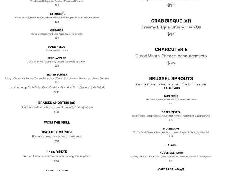 Arad Evans Inn Menu