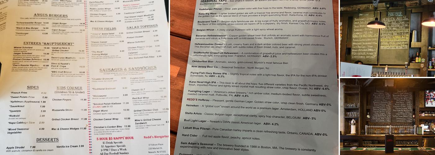 Redd's Biergarten Menu