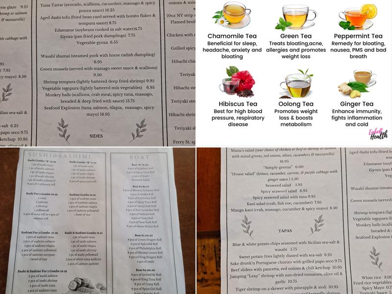 Manu's Kitchen Bar & Sushi Lounge Menu