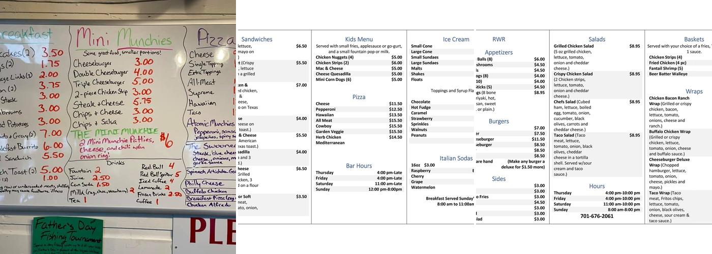 Red Willow Resort Menu