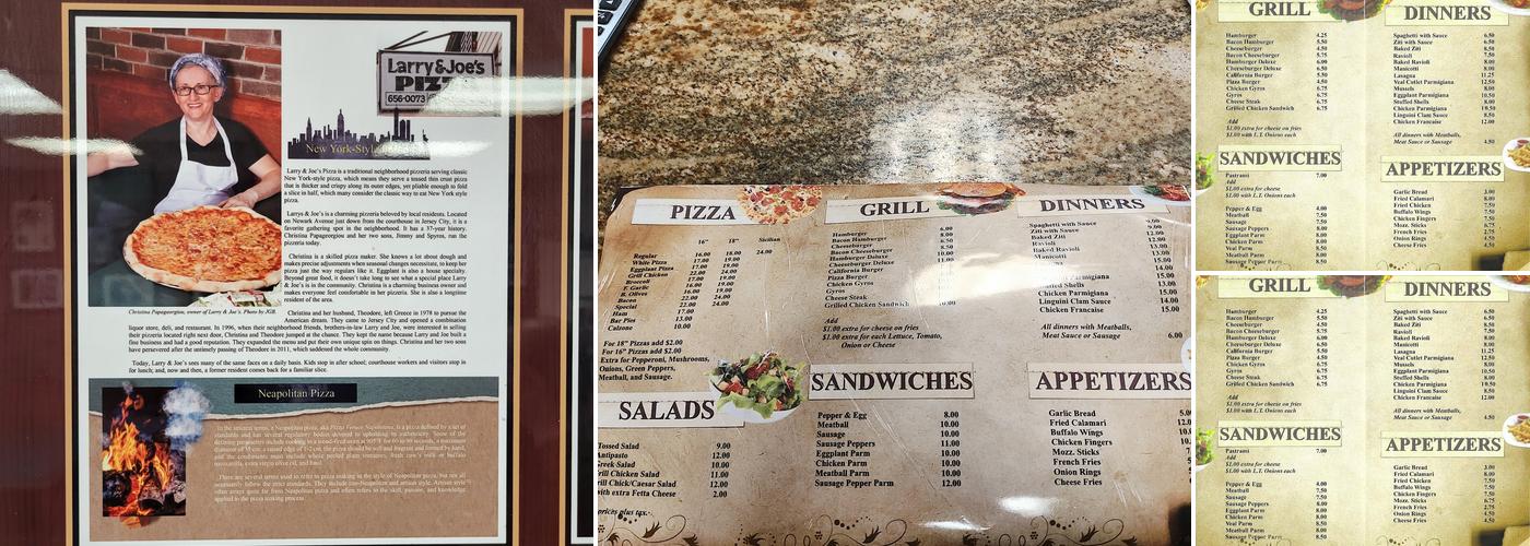 Larry & Joe's Pizzeria Menu
